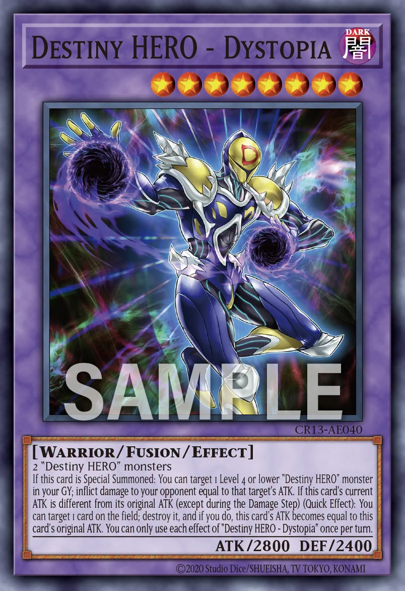 [遊戲王亞英] CR13-AE040 / D-HERO 反烏托邦人 / Ｄ－ＨＥＲＯ ディストピアガイ / Destiny HERO - Dystopia / N
