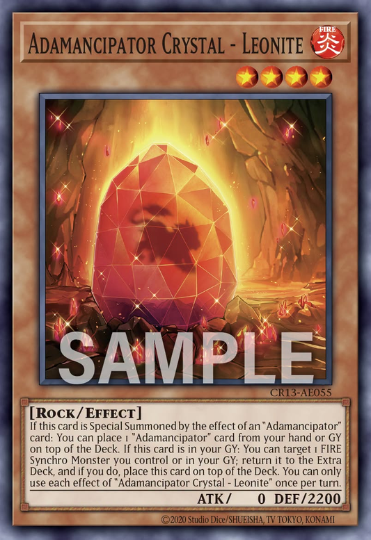[遊戲王亞英] CR13-AE055 / 魔救的奇石 獅石 / 魔救の奇石－レオナイト / Adamancipator Crystal - Leonite / N