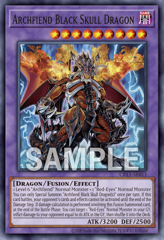 [遊戲王亞英] CR13-AE013 / 惡魔龍 黑魔龍 / 悪魔竜ブラック・デーモンズ・ドラゴン / Archfiend Black Skull Dragon / N