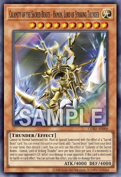 [遊戲王] CORI-AE006 / 罪禍的三幻魔 降雷皇哈蒙 / 罪禍の三幻魔－降雷皇ハモン / Calamity of the Sacred Beasts - Hamon, Lord of Striking Thunder / SR