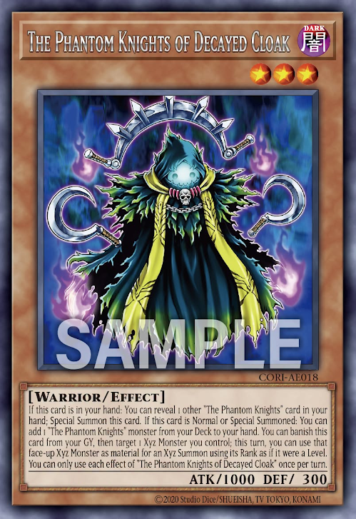 [遊戲王] CORI-AE018 / 幻影騎士團 腐蝕披風 / 幻影騎士団ディケイクローク / The Phantom Knights of Decayed Cloak / R