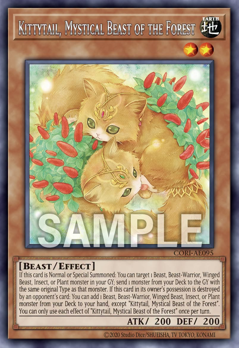 [遊戲王] CORI-AE095 / 森之聖獸 貓尾花貓 / — / Kittytail, Mystical Beast of the Forest / R