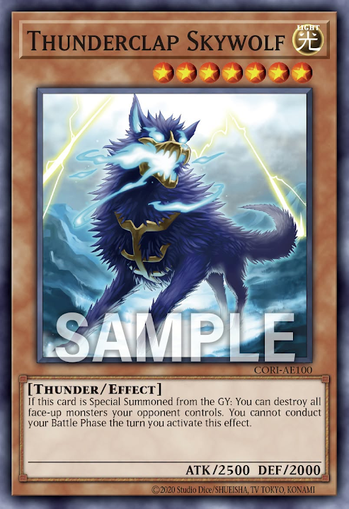 [遊戲王] CORI-AE100 / 大狼雷鳴 / — / Thunderclap Skywolf / N