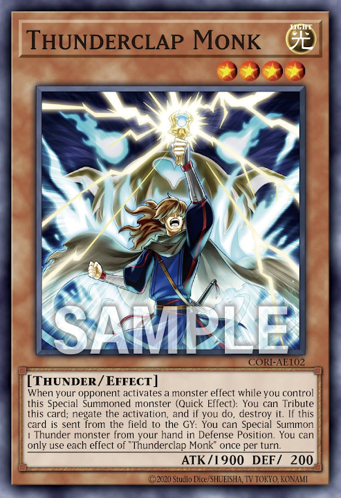 [遊戲王] CORI-AE102 / 封狼雷坊 / — / Thunderclap Monk / N
