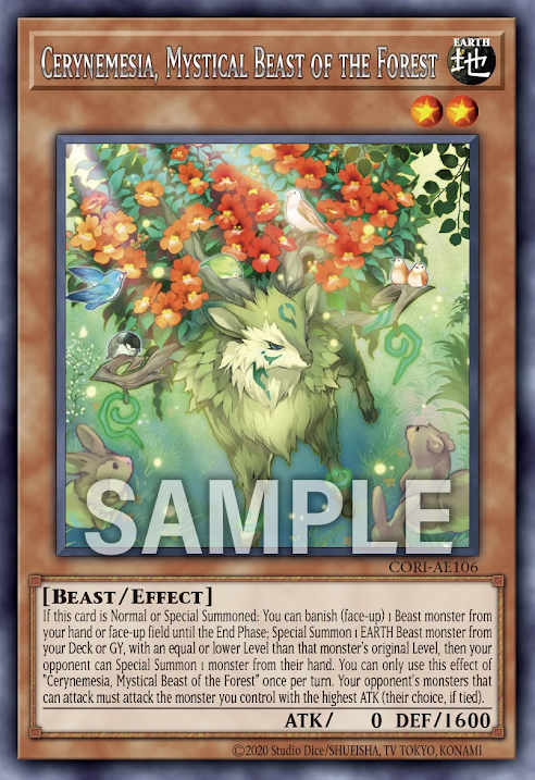 [遊戲王] CORI-AE106 / 森之聖獸 龍面花鹿 / — / Cerynemesia, Mystical Beast of the Forest / R