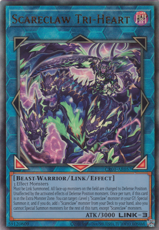 [遊戲王亞英版] 肆世壞 特萊西哈特 / スケアクロー·トライヒハート / Scareclaw Tri-Heart-Trading Card Game-TCG-Oztet Amigo