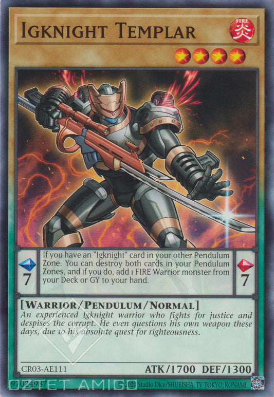 [遊戲王亞英版] 點火騎士 德拉古諾夫 / イグナイト・ドラグノフ / Igknight Templar-Trading Card Game-TCG-Oztet Amigo