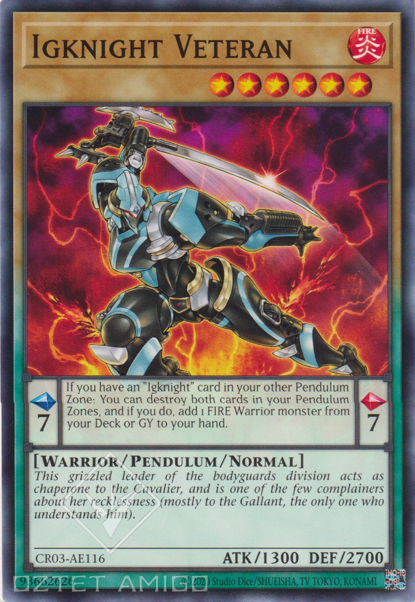 [遊戲王亞英版] 點火騎士 烏茲 / イグナイト・ウージー / Igknight Veteran-Trading Card Game-TCG-Oztet Amigo