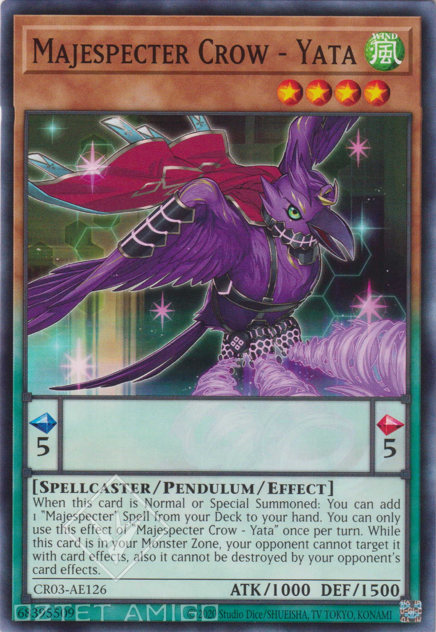 [遊戲王亞英版] 威風妖怪 烏鴉 / マジェスペクター・クロウ / Majespecter Crow - Yata-Trading Card Game-TCG-Oztet Amigo