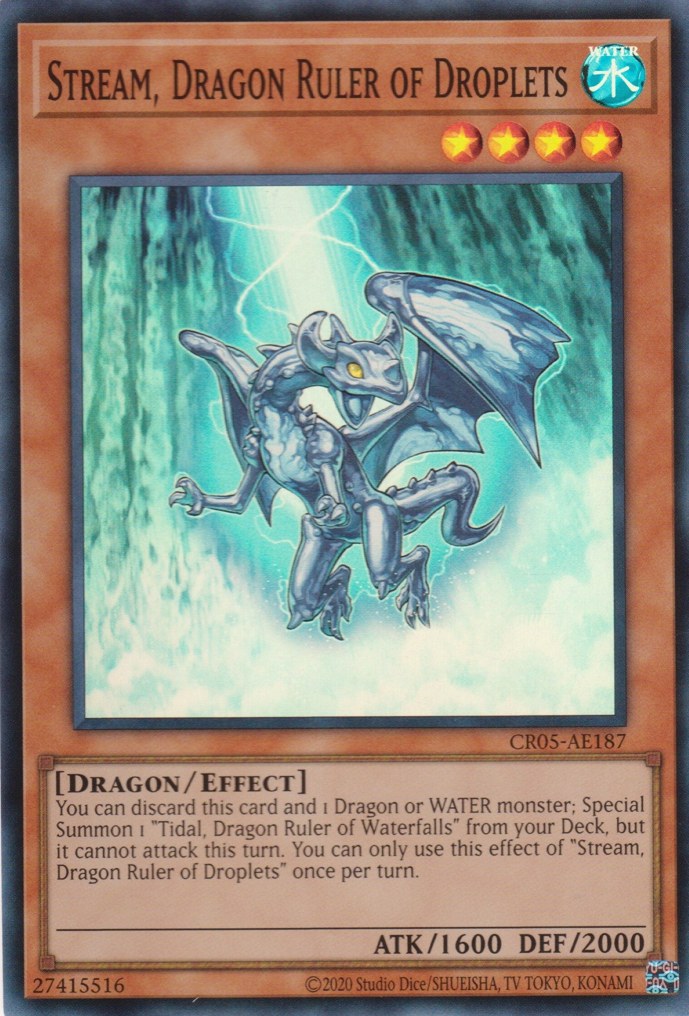[遊戲王亞英版] 水征龍 水流 / 水征竜－ストリーム / Stream, Dragon Ruler of Droplets-Trading Card Game-TCG-Oztet Amigo