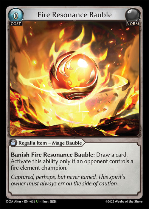 Grand Archive single card - DOA Alter - en-036 - Fire Resonance Bauble(U)