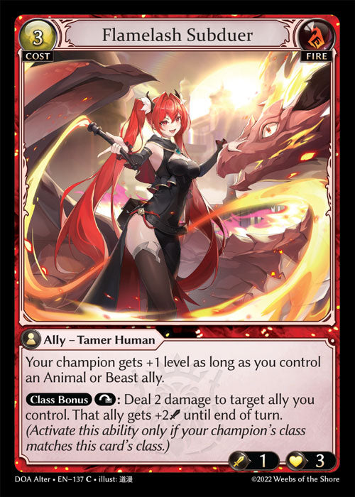 Grand Archive single card - DOA Alter - en-137 - Flamelash Subduer(C)(Foil)