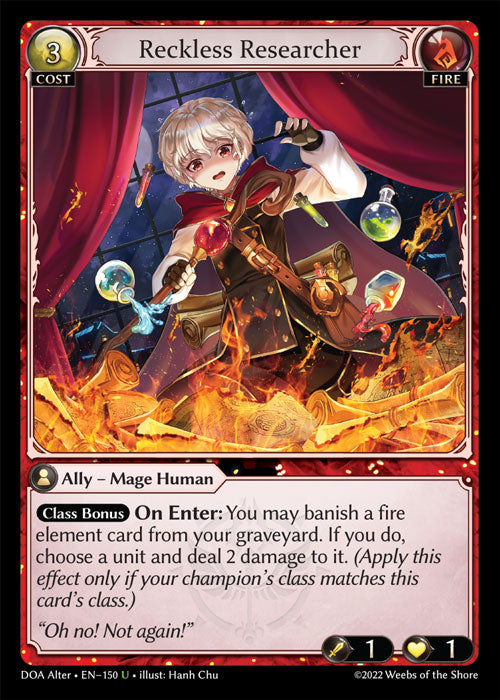 Grand Archive single card - DOA Alter - en-150 - Reckless Researcher(U)