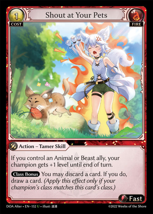 Grand Archive single card - DOA Alter - en-152 - Shout at Your Pets(U)