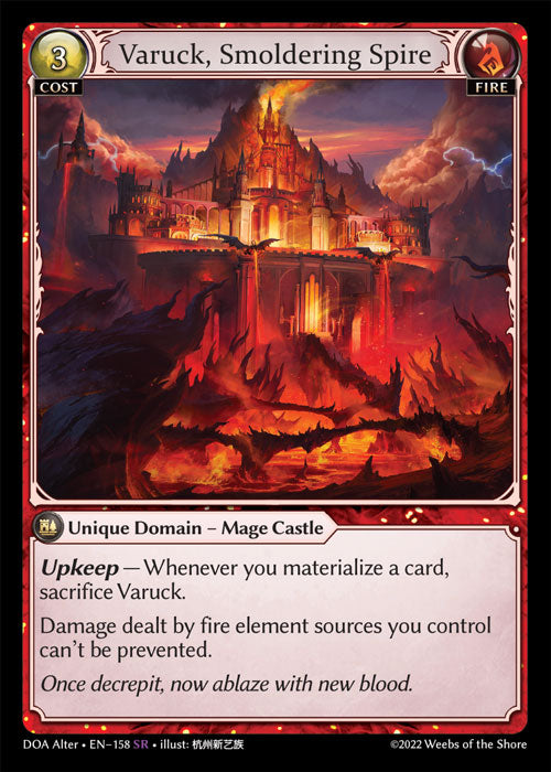 Grand Archive single card - DOA Alter - en-158 - Varuck, Smoldering Spire(SR)