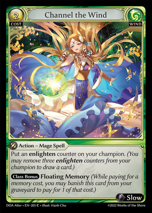 Grand Archive single card - DOA Alter - en-205 - Channel the Wind(C)