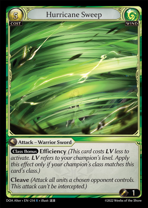 Grand Archive single card - DOA Alter - en-214 - Hurricane Sweep(R)