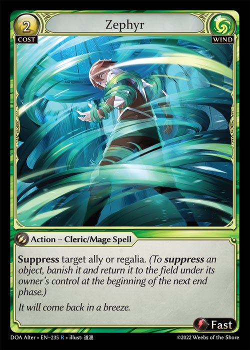 Grand Archive single card - DOA Alter - en-235 - Zephyr(R)
