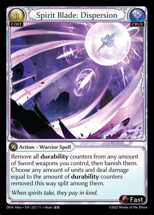 Grand Archive single card - DOA Alter - en-252 - Spirit Blade: Dispersion(SR)