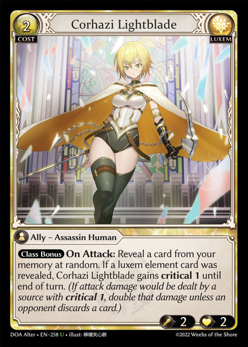 Grand Archive single card - DOA Alter - en-258 - Corhazi Lightblade(U)