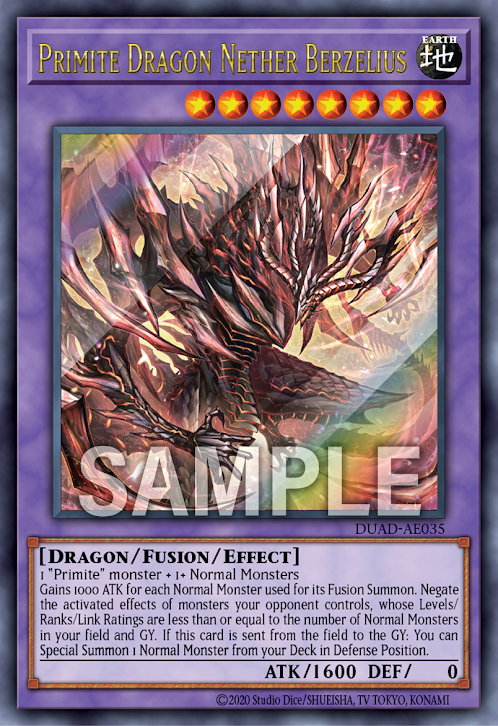 [遊戲王亞英版]原石龍 地下貝吉里斯/原石竜ネザー・ベルセリウス/Primite Dragon Nether Berzelius