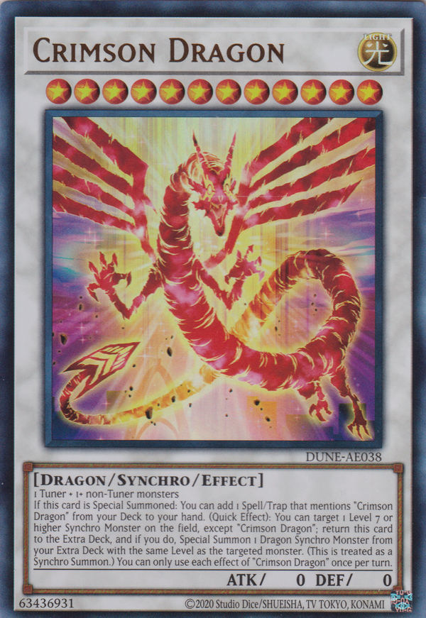 [遊戲王亞英版] 赤龍  / 赤き竜 / Crimson Dragon-Trading Card Game-TCG-Oztet Amigo