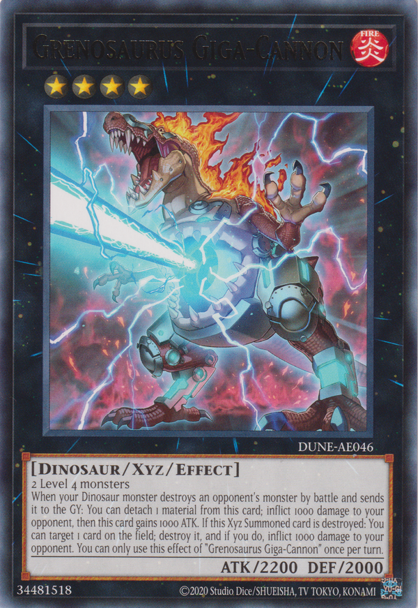 [遊戲王亞英版] 魔頭炮 紅蓮恐龍 / 魔頭砲グレンザウルス / Grenosaurus Giga-Cannon-Trading Card Game-TCG-Oztet Amigo