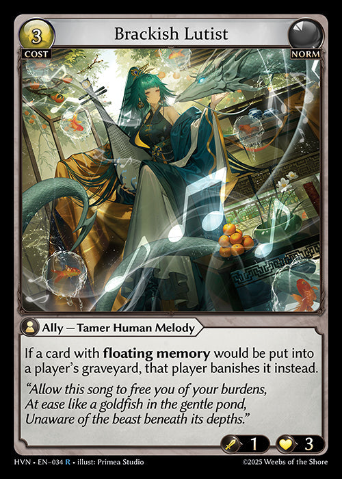 Grand Archive single card - HVN - EN-034 - Brackish Lutist(R)