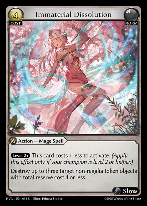 Grand Archive single card - HVN - EN-053 - Immaterial Dissolution(U)