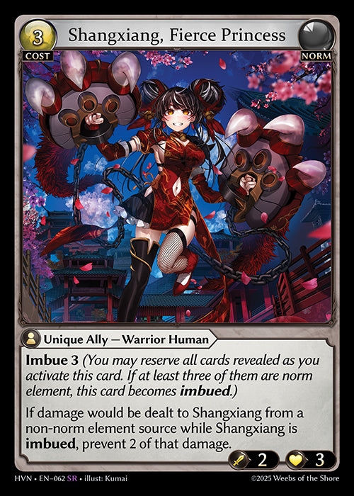 Grand Archive single card - HVN - EN-062 - Shangxiang, Fierce Princess(SR)