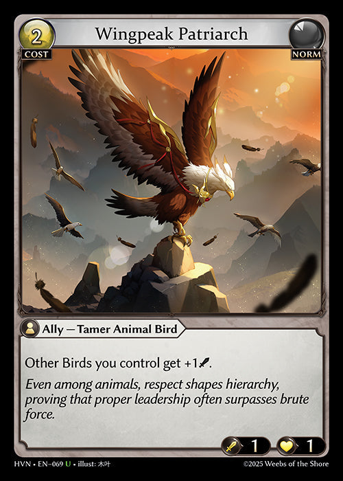 Grand Archive single card - HVN - EN-069 - Wingpeak Patriarch(U)