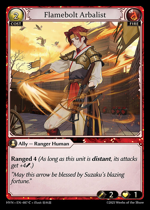Grand Archive single card - HVN - EN-087 - Flamebolt Arbalist(C)(Foil)
