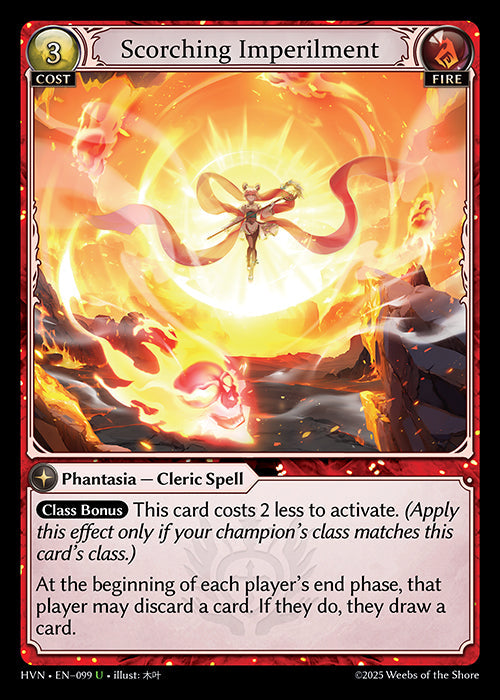 Grand Archive single card - HVN - EN-099 - Scorching Imperilment(U)