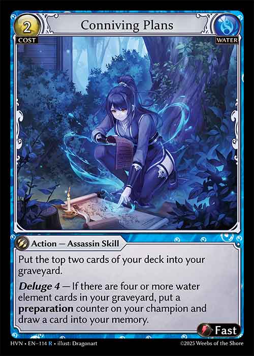 Grand Archive single card - HVN - EN-114 - Conniving Plans(R)