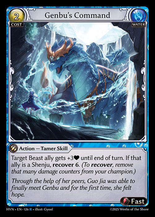 Grand Archive single card - HVN - EN-126 - Genbu's Command(R)
