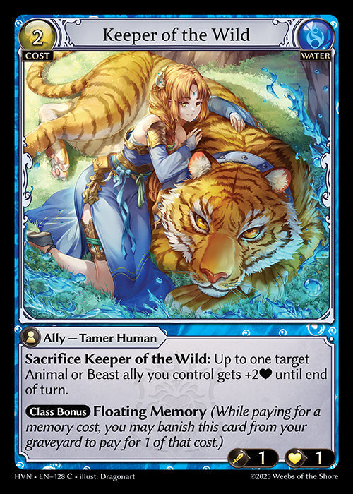 Grand Archive single card - HVN - EN-128 - Keeper of the Wild(C)(Foil)