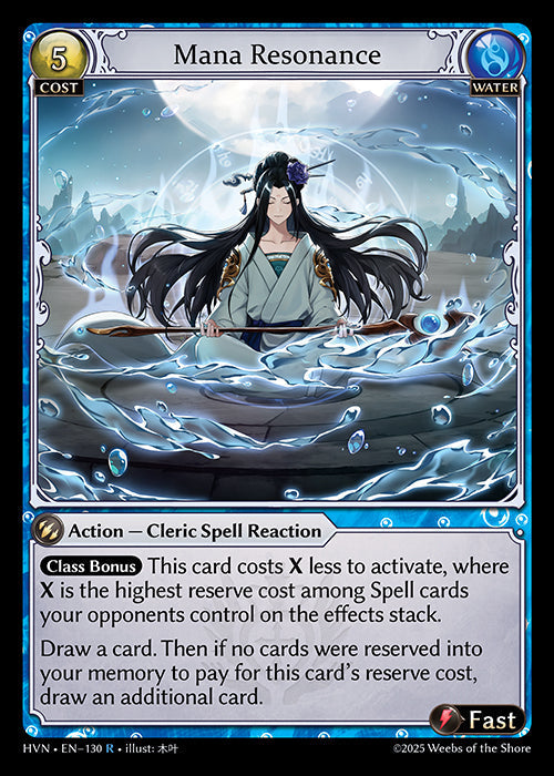 Grand Archive single card - HVN - EN-130 - Mana Resonance(R)