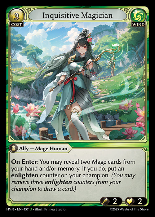 Grand Archive single card - HVN - EN-157 - Inquisitive Magician(U)(Foil)