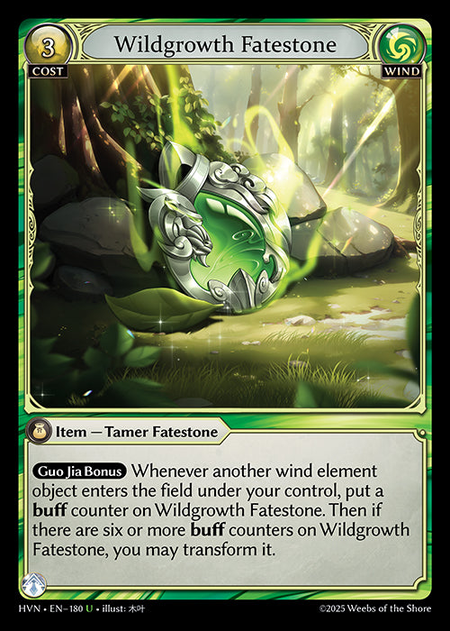 Grand Archive single card - HVN - EN-180 - Wildgrowth Fatestone // Elder Mandrill(U)