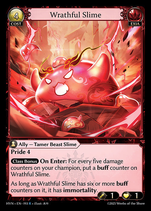 Grand Archive single card - HVN - EN-193 - WrathfulSlime(R)