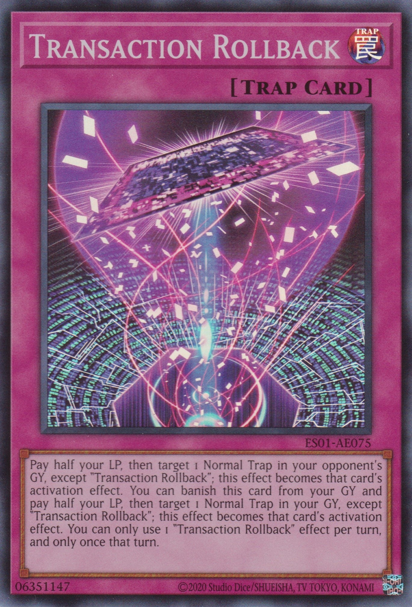 [遊戲王亞英版]  事務回滾 / トランザクション・ロールバック / TRANSACTION ROLLBACK-Trading Card Game-TCG-Oztet Amigo
