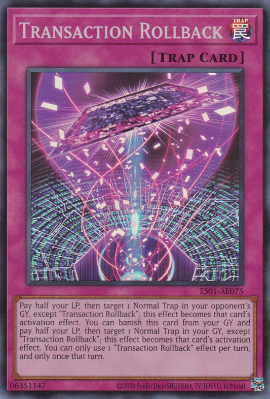 [遊戲王亞英版]  事務回滾 / トランザクション・ロールバック / TRANSACTION ROLLBACK-Trading Card Game-TCG-Oztet Amigo