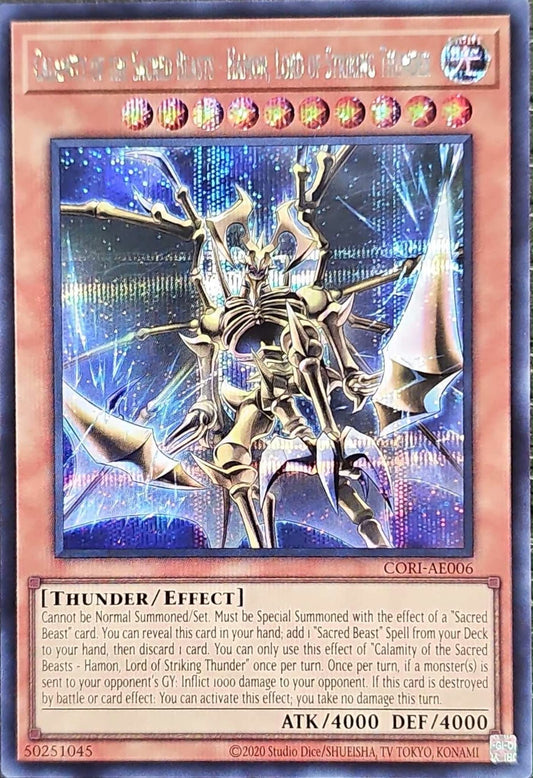 [遊戲王亞英] CORI-AE006 / 罪禍的三幻魔 降雷皇哈蒙 / 罪禍の三幻魔－降雷皇ハモン / Calamity of the Sacred Beasts - Hamon, Lord of Striking Thunder / SER