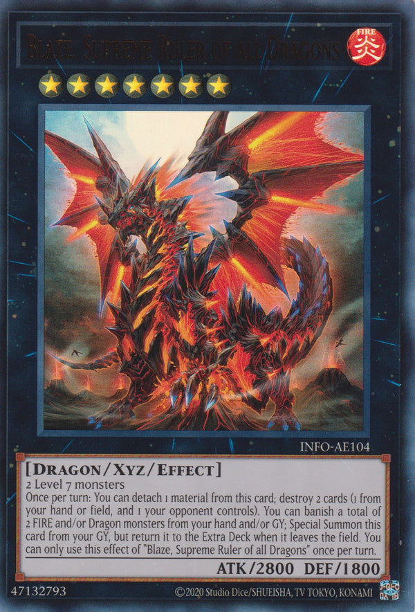 [遊戲王亞英版]征霸龍 烈焰 /徵覇竜－ブレイズ / Blaze, Supreme Ruler of All Dragons-Trading Card Game-TCG-Oztet Amigo