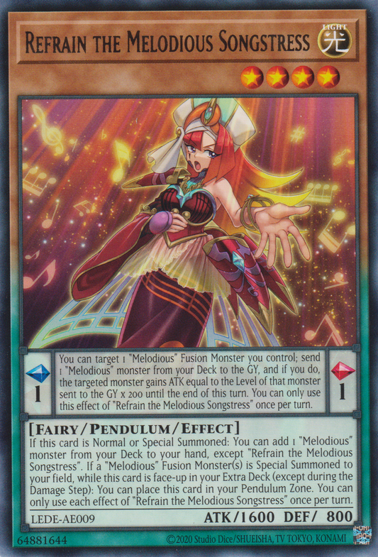 [遊戲王亞英版] 幻奏的歌姬 副歌 / 幻奏の歌姫ルフラン / Refrain the Melodious Songstress-Trading Card Game-TCG-Oztet Amigo