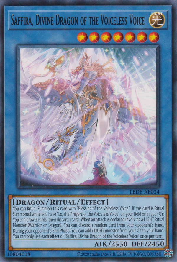 [遊戲王亞英版] 肅聲的龍神 薩菲拉 / 粛声なる竜神サフィラ / Saffira, the Silenforcing Deity of Dragons-Trading Card Game-TCG-Oztet Amigo