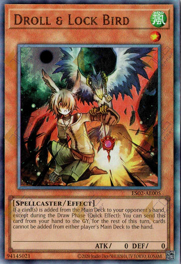 [遊戲王亞英] ES02-AE005 / 小丑與封鎖鳥 / ドロール&ロックバード / Droll & Lock Bird / UTR