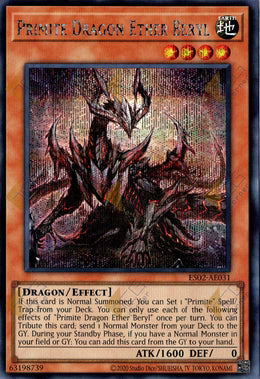 [遊戲王亞英] ES02-AE031 / 原石龍 異綠柱 / 原石竜アナザー・ベリル / Primite Dragon Ether Beryl / SER