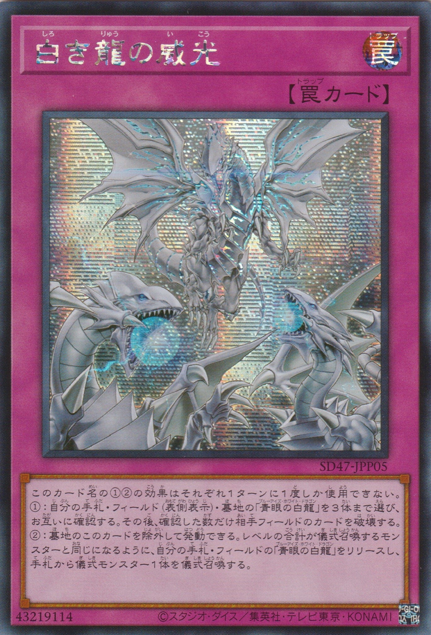 遊戲王] 白之龍的威光/ 白き龍の威光/ Majesty with Dragons of White