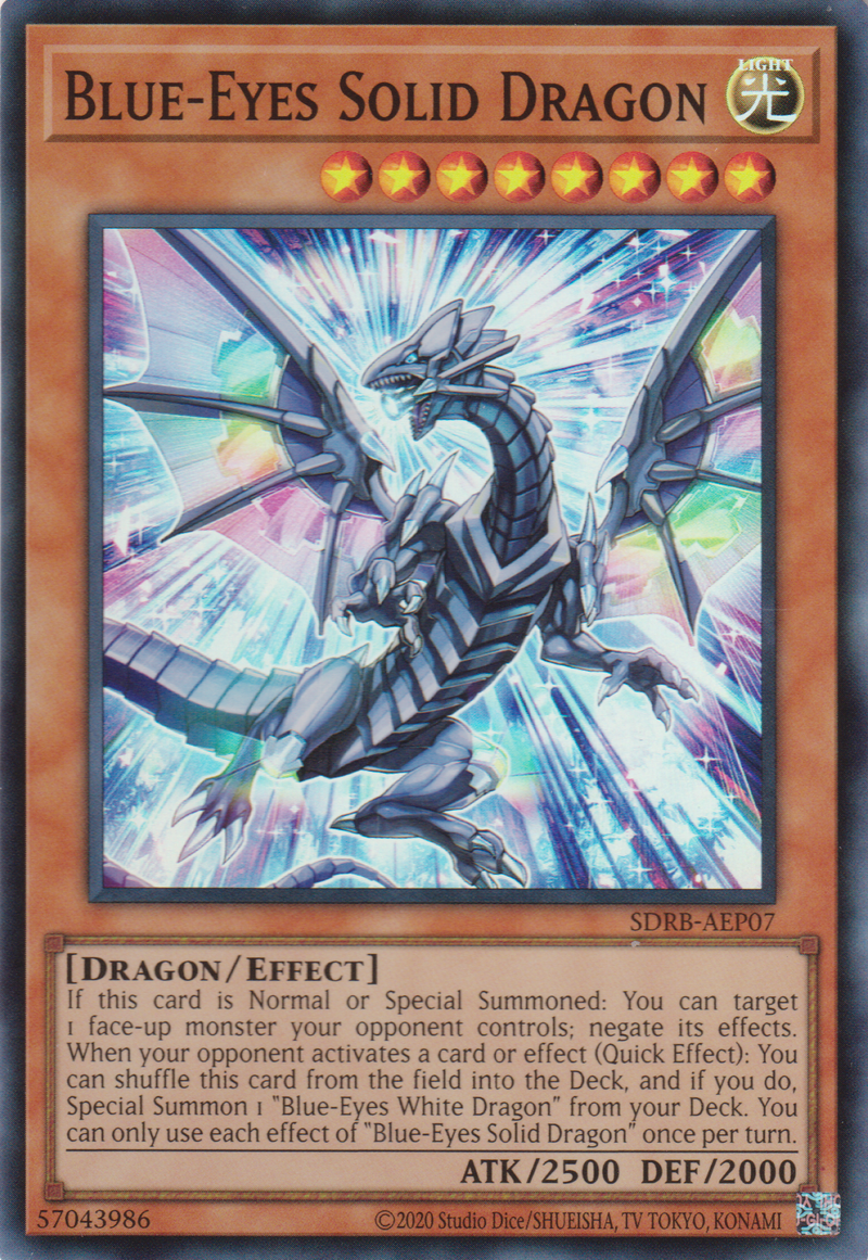 [遊戲王亞英版] 青眼立體龍 /ブルーアイズ·ソリッド·ドラゴン/ Blue-Eyes Solid Dragon-Trading Card Game-TCG-Oztet Amigo